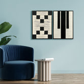 Abstract Harmony and Harmony in Contrast - Contemporary Artistry Meticulously Crafted with Woven Threads